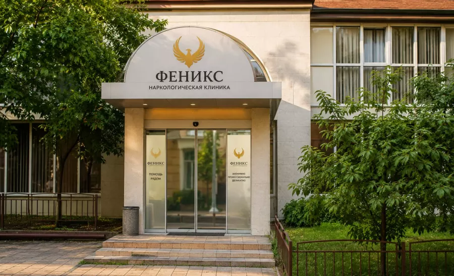 Вход в наркологическую клинику «Феникс» в Алагире